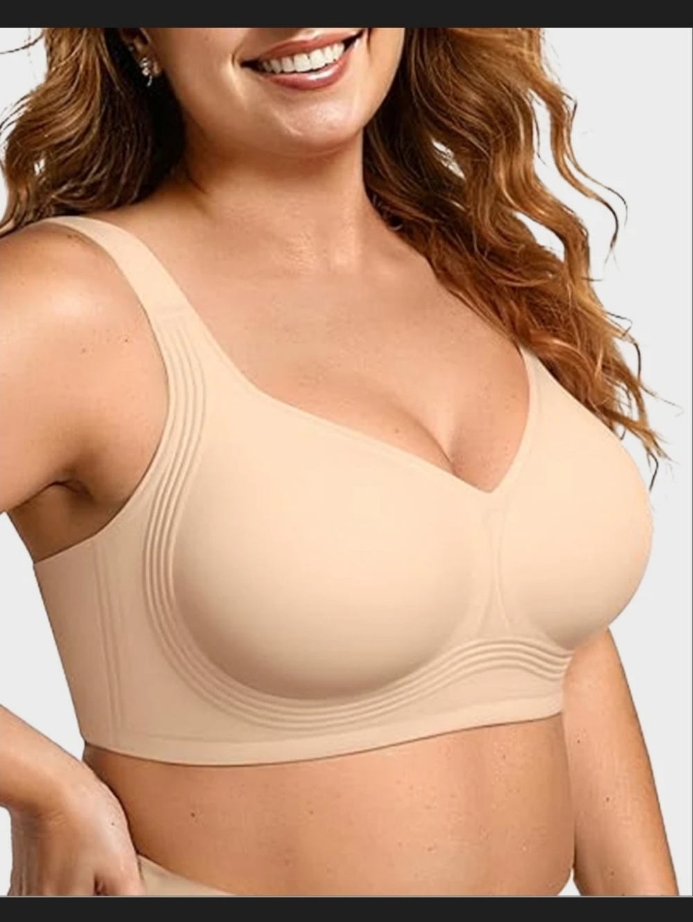 Shecurve Comfortable Wireless Full Coverage Jelly Smoothing Bra Women's Size 3XL